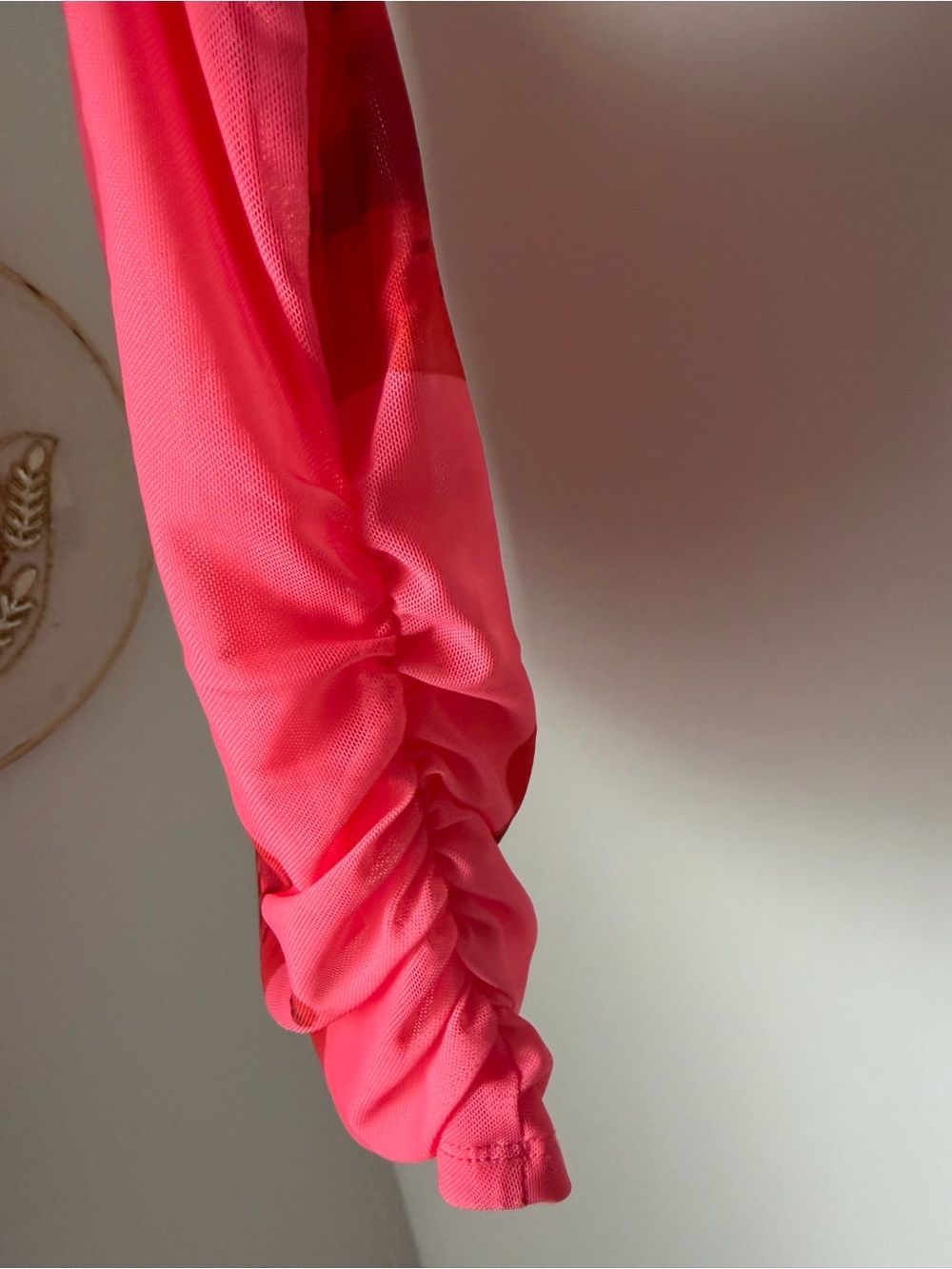 Pink Rose Pink orchid mesh ruched Tank Top - Picture 6 of 6